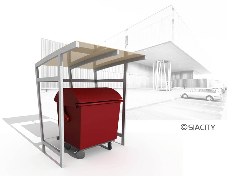 D-PK01 Přístřešek na kontejnery jednostranný, bez opláštění