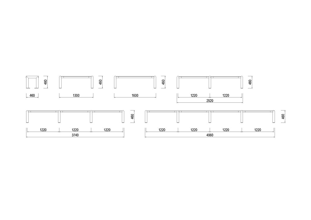 E-LA07 Parková lavička bez opěradla s výplní z latí E-LA07 Parková lavička bez opěradla s výplní z latí