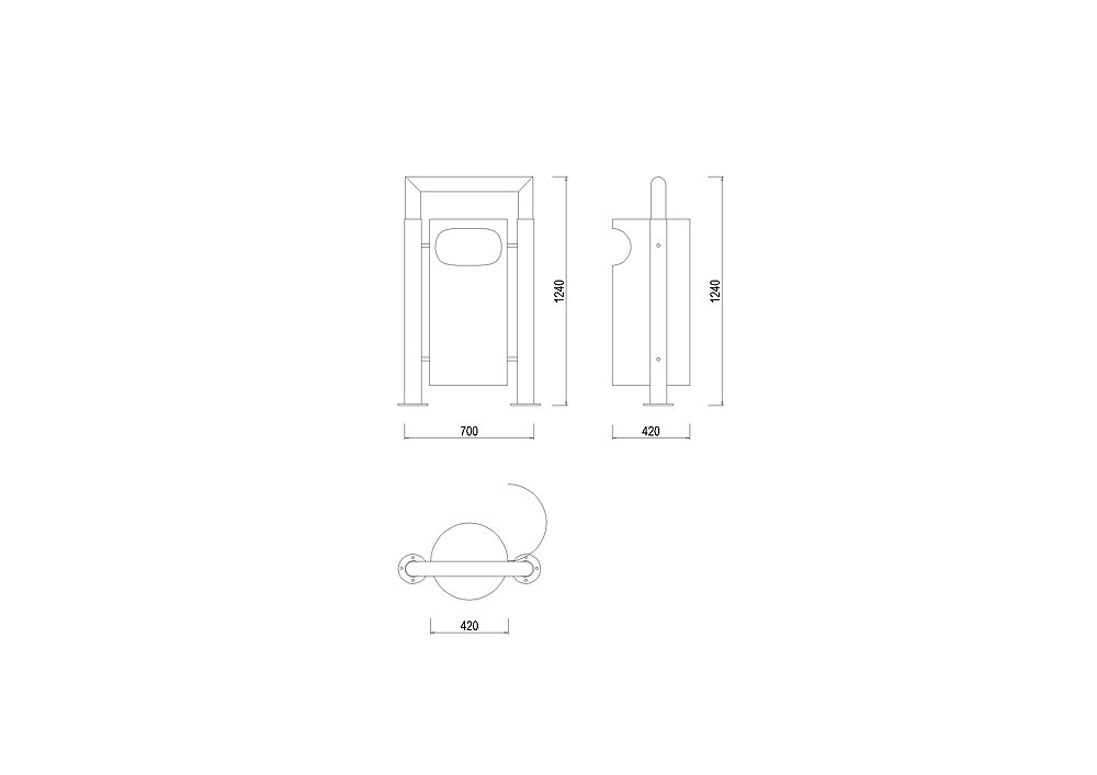 E-OK02 Odpadkový koš kulatý E-OK02 Odpadkový koš kulatý